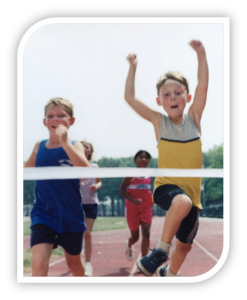 kids running and jumping goals