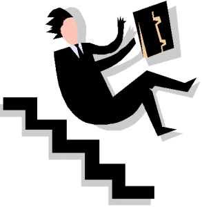 folling down stairs