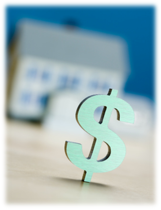 dollar sign with home in background